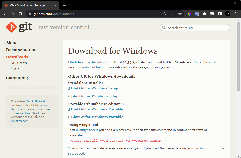 tempat website resmi download git untuk windows, pilih windows