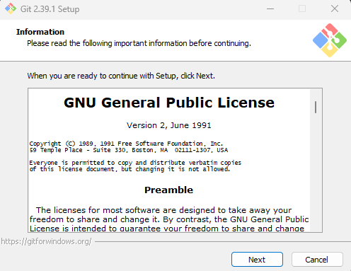 tampilan installer git di windows