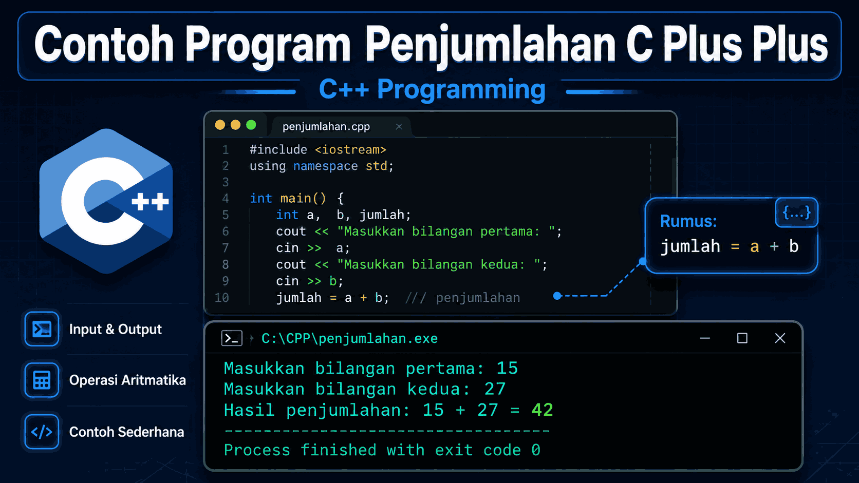Contoh Program C++ Perulangan Angka 1 sampai 10