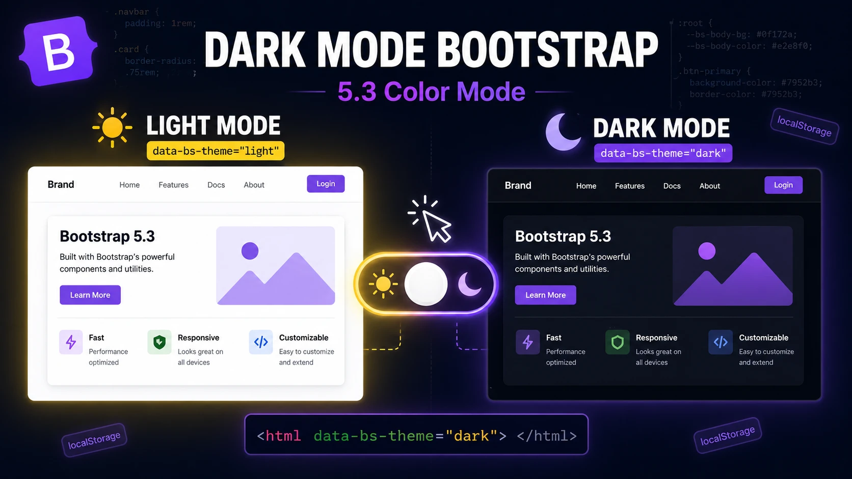 Cara Membuat Dark Mode di Bootstrap 5.3 (Color Mode)