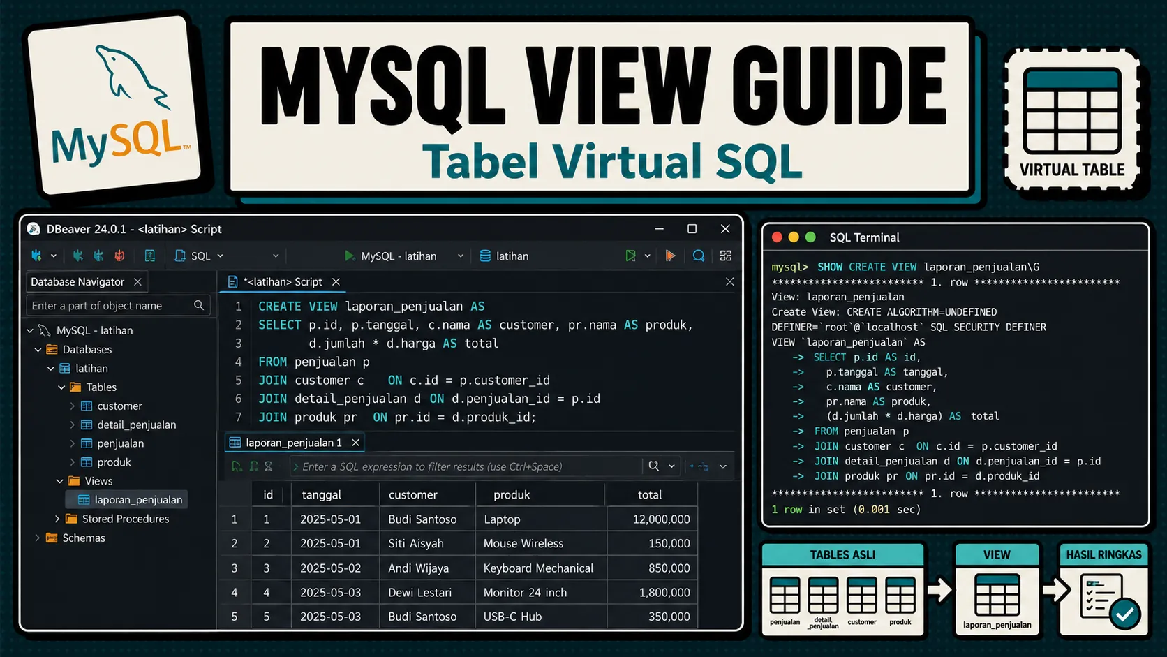 Cara Membuat View di MySQL