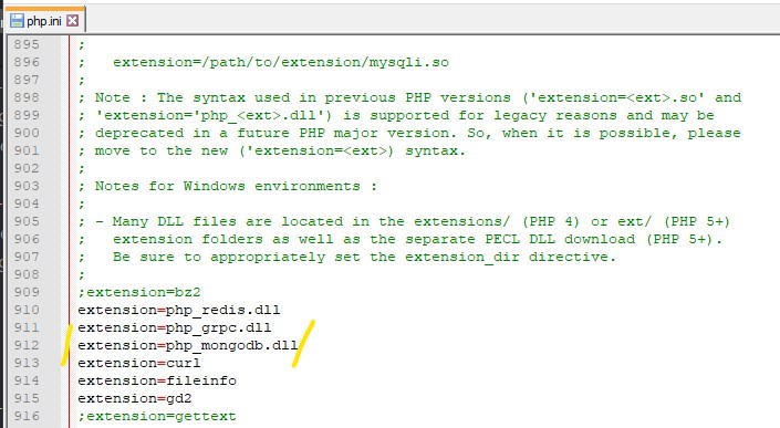menginstall extension mongodb php ubah php.ini